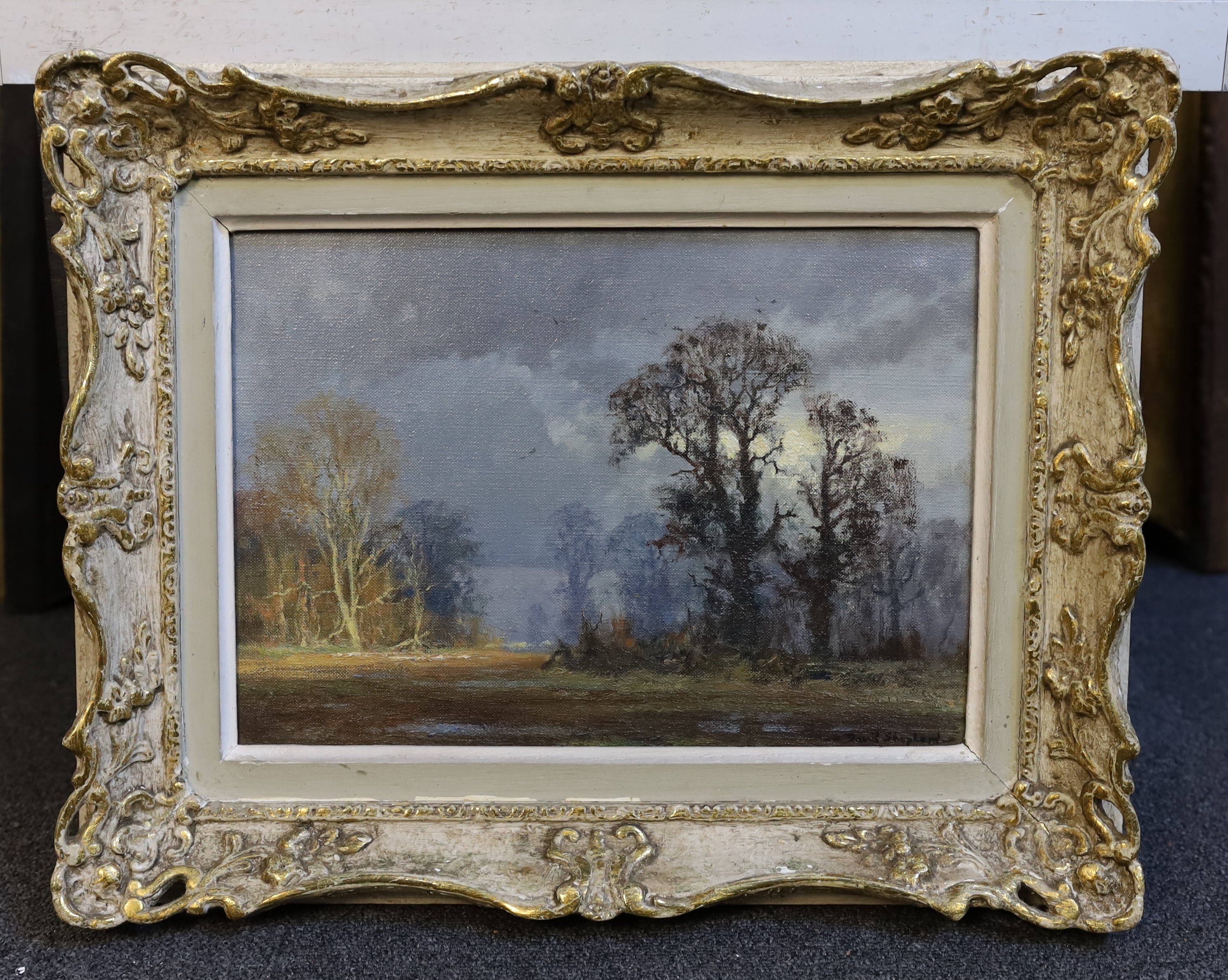 David Shepherd O.B.E. (British, 1931-2017), 'Rainy afternoon', oil on canvas, 25 x 36cm